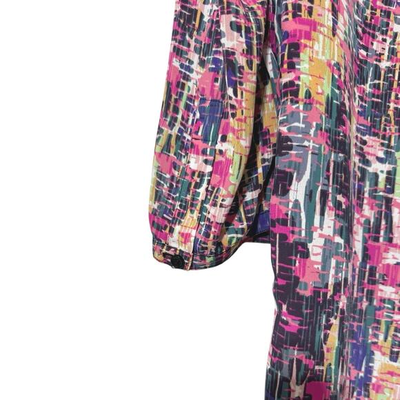 NYDJ Women’s XL 3/4 Sleeve Printed Pintucked Back Blouse Multicolor Print - Picture 5 of 12